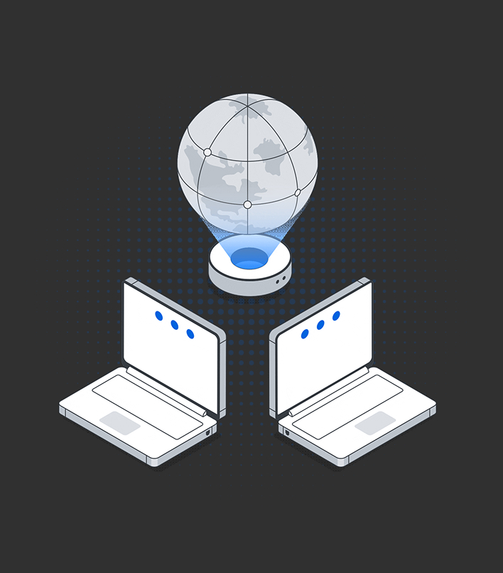 Connected devices projecting a global web hologram